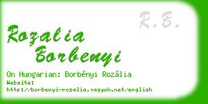 rozalia borbenyi business card
