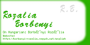 rozalia borbenyi business card